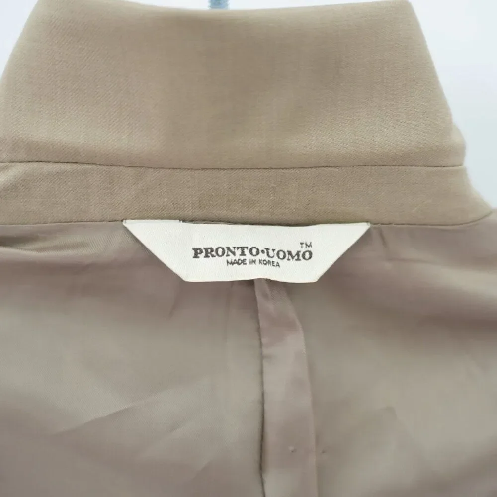 Pronto Uomo Comfort Stretch‎ Wool Tan Blazer 38R 2 Button Tagged 39S